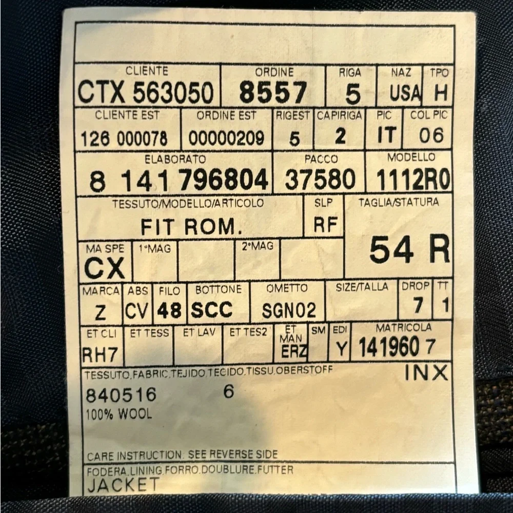 Ermenegildo Zegna Green Blue Windowpane Check Wool Sport Coat Eu 54 US 44 - Picture 11 of 12